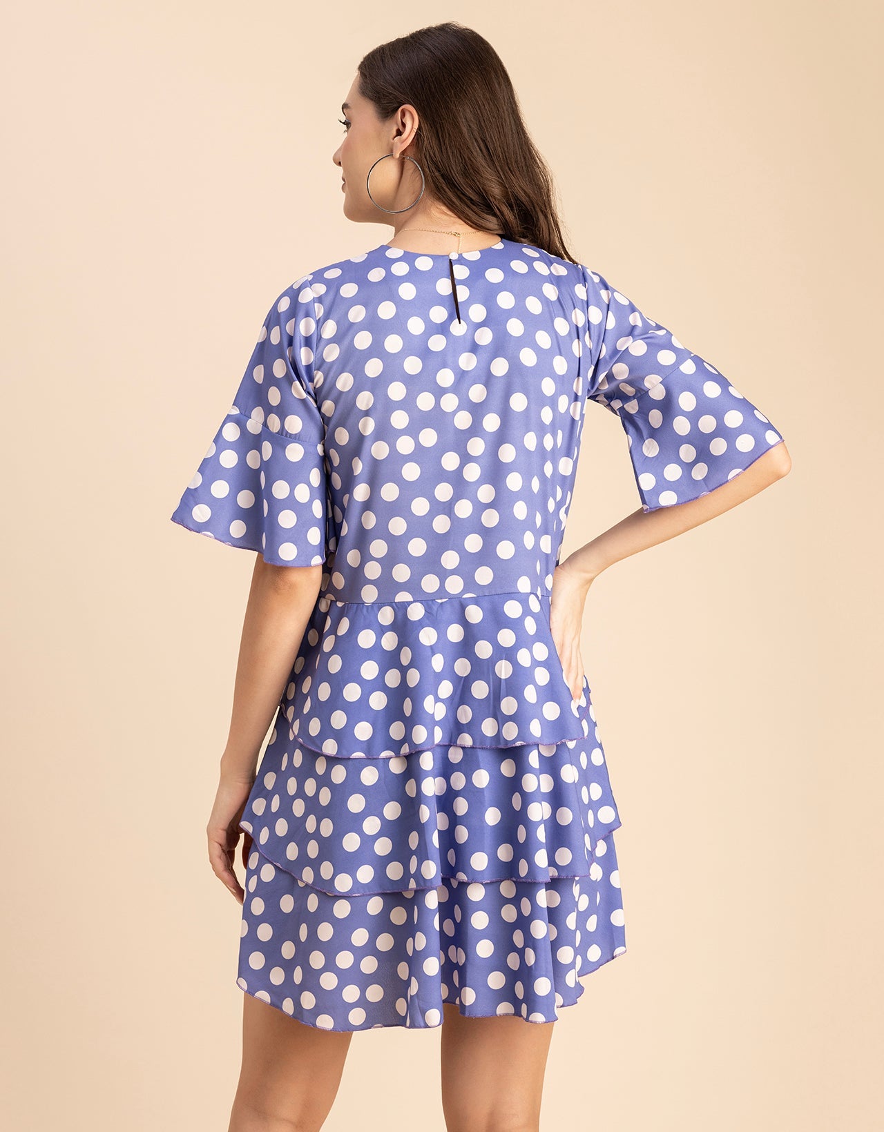 Romantic Printed quarter sleeve Drop Waist Dress