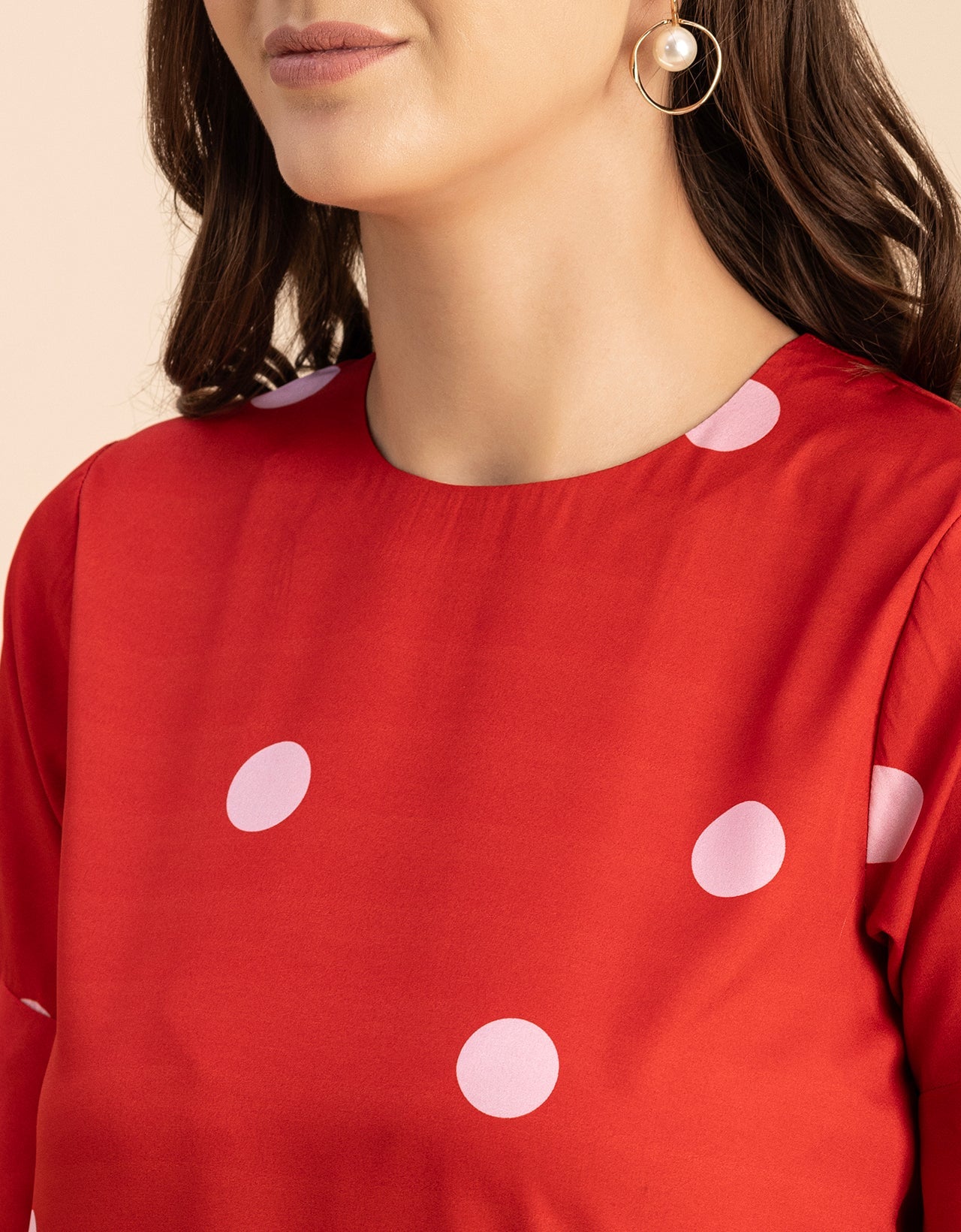 Romantic Printed quarter sleeve Drop Waist Dress