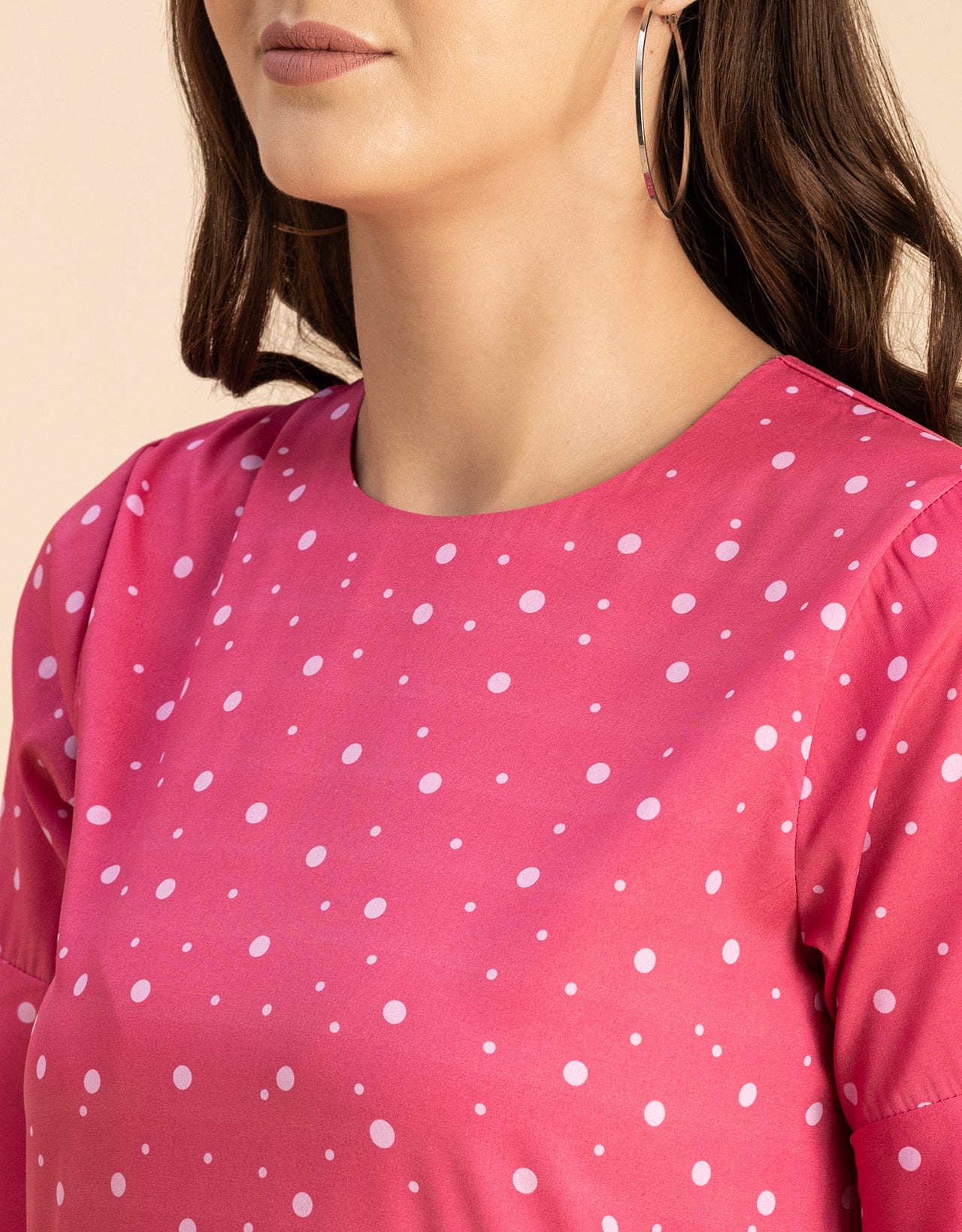 Romantic Printed quarter sleeve Drop Waist Dress
