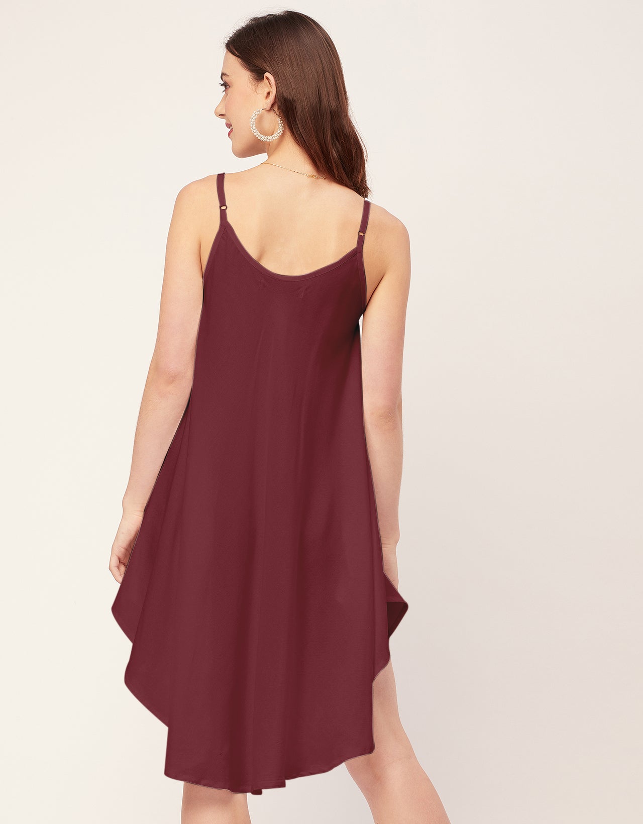 Shoulder Straps Round Neck Rayon Dress