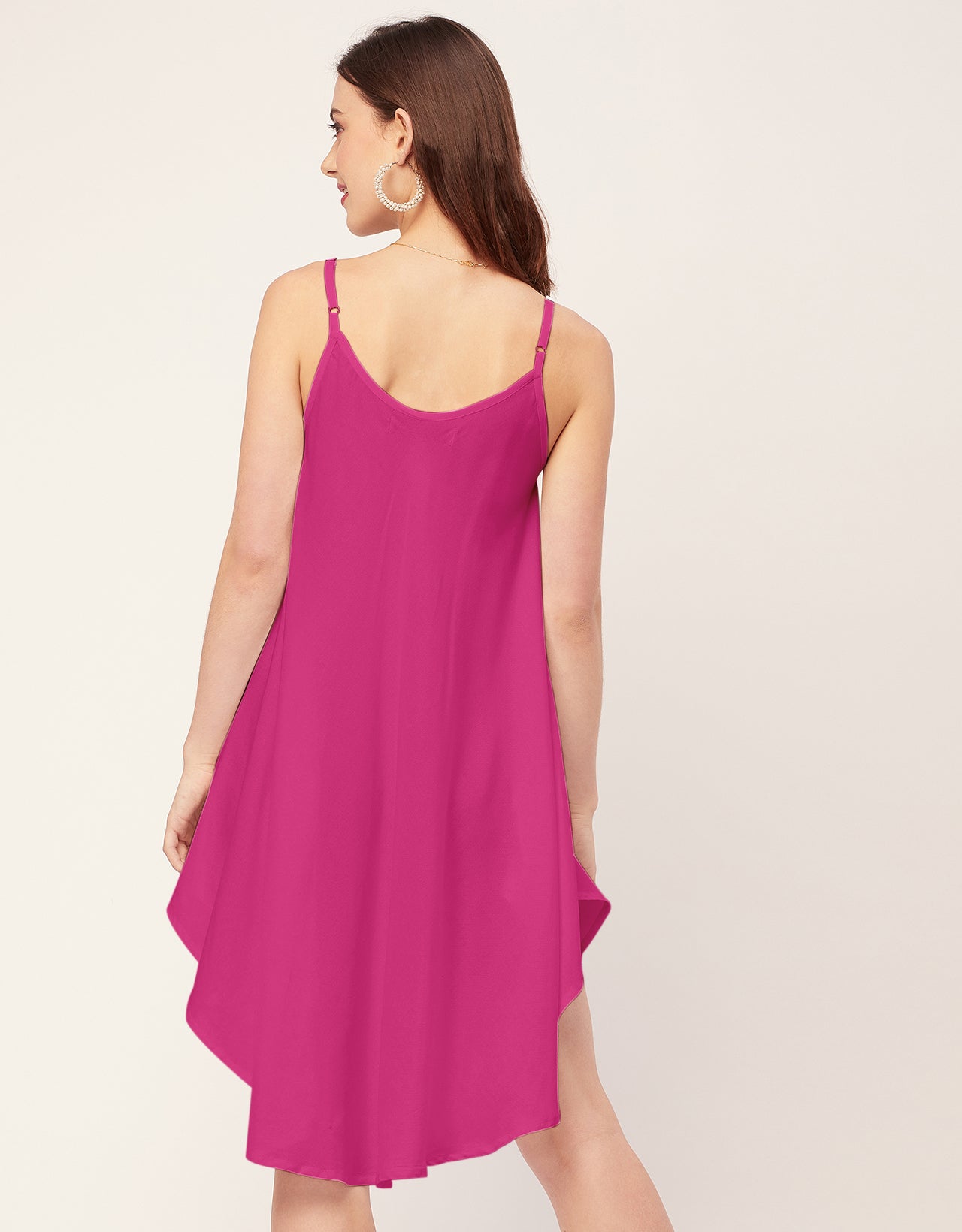 Shoulder Straps Round Neck Rayon Dress