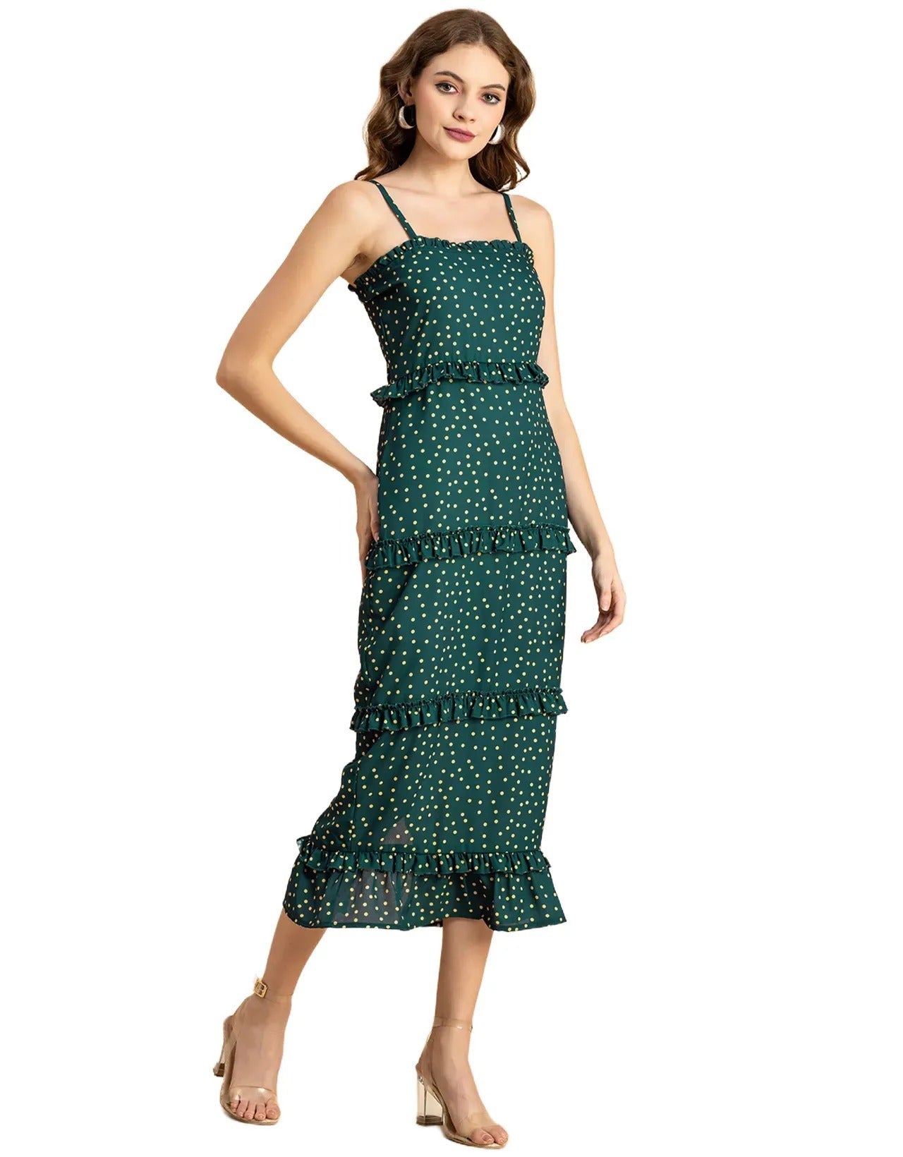 Printed Georgette Bodycon Dress - Elegant Evening Dress