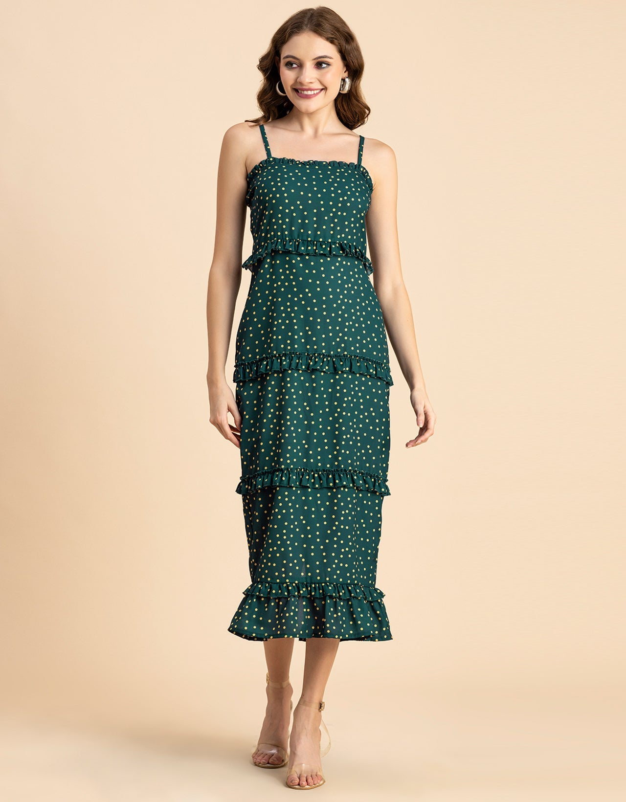 Printed Georgette Bodycon Dress - Elegant Evening Dress