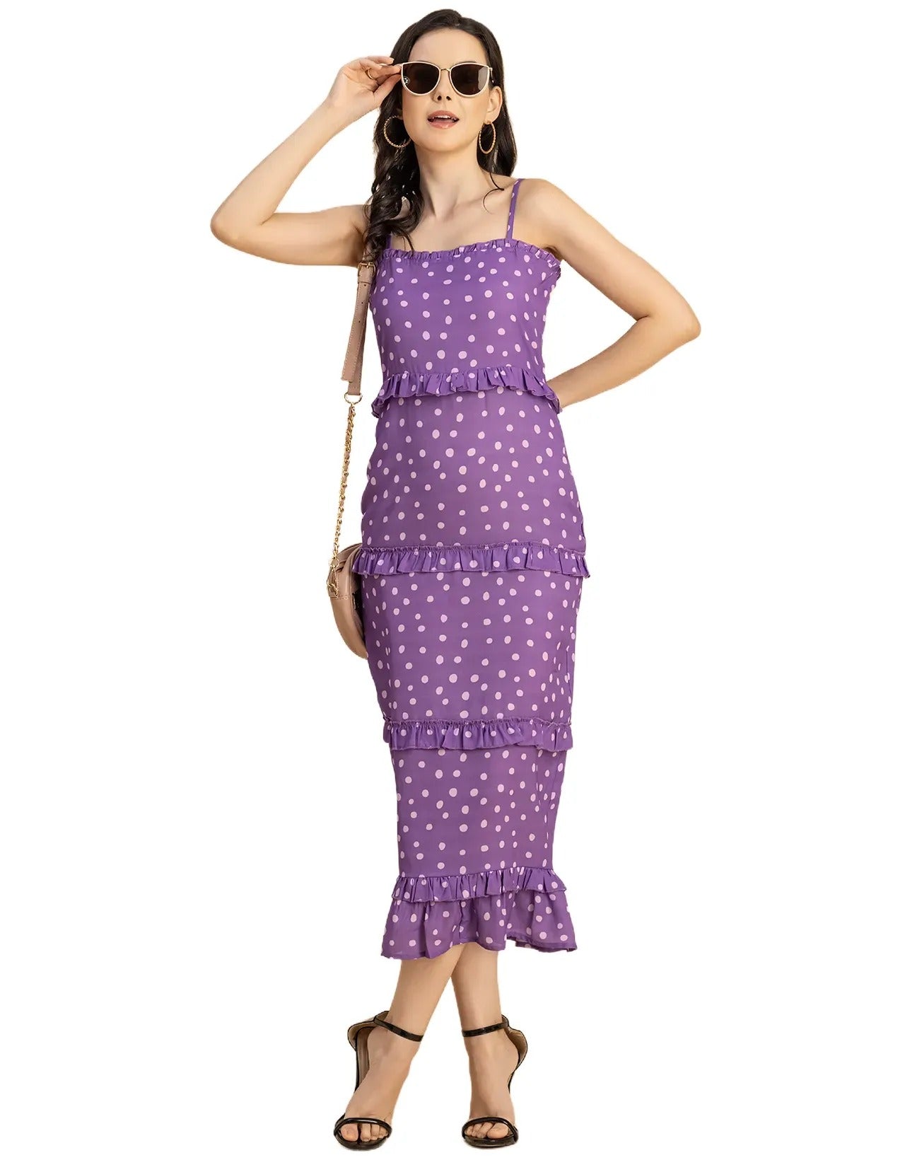 Printed Georgette Bodycon Dress - Elegant Evening Dress