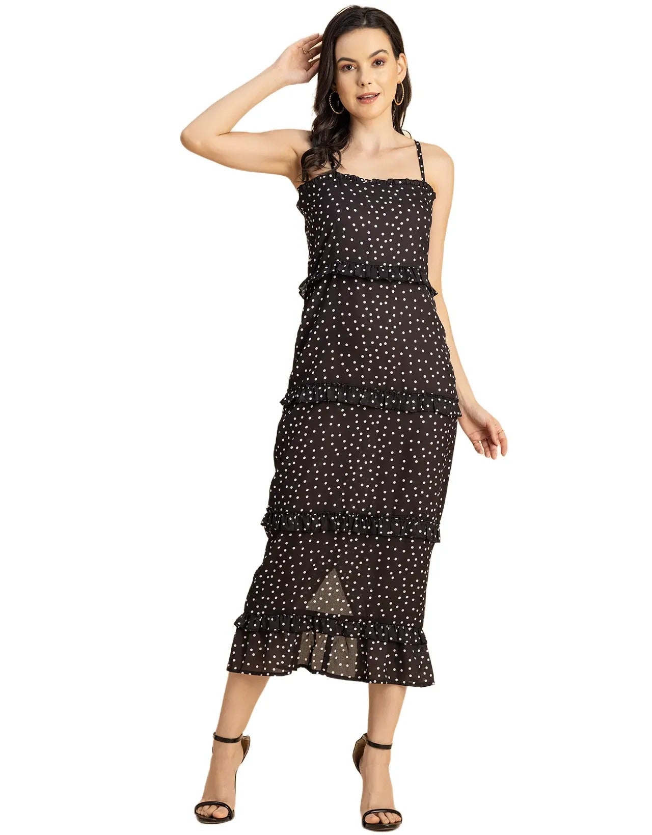 Printed Georgette Bodycon Dress - Elegant Evening Dress