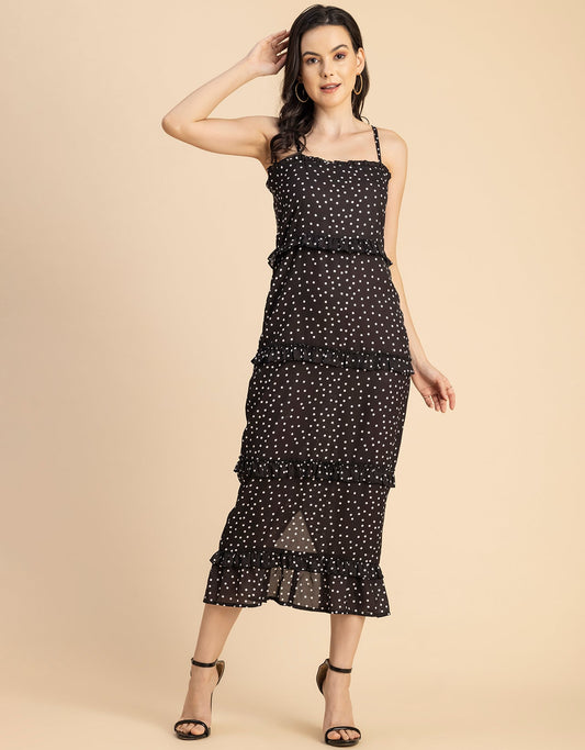 Printed Georgette Bodycon Dress - Elegant Evening Dress