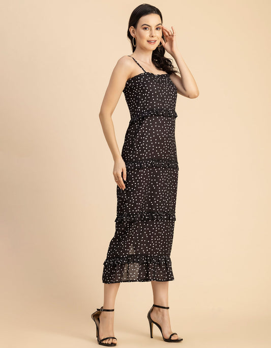 Printed Georgette Bodycon Dress - Elegant Evening Dress