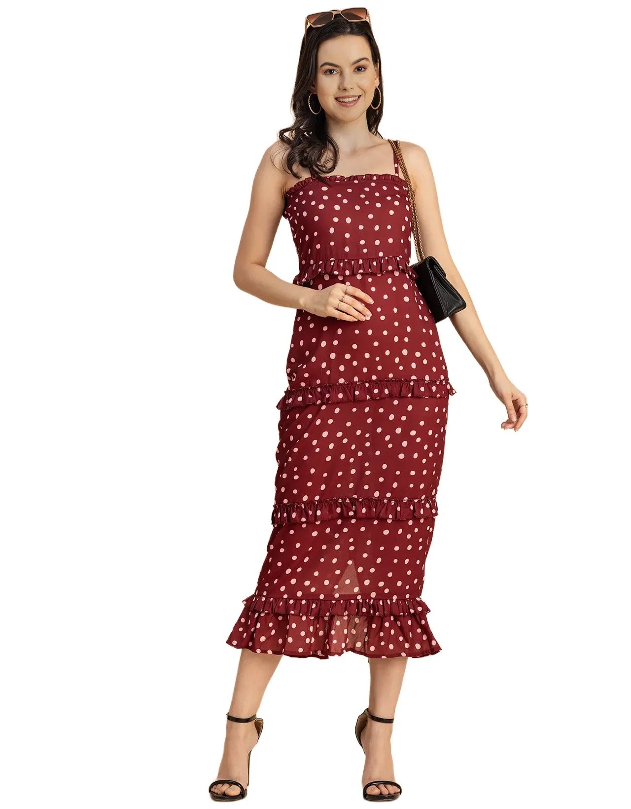 Printed Georgette Bodycon Dress - Elegant Evening Dress