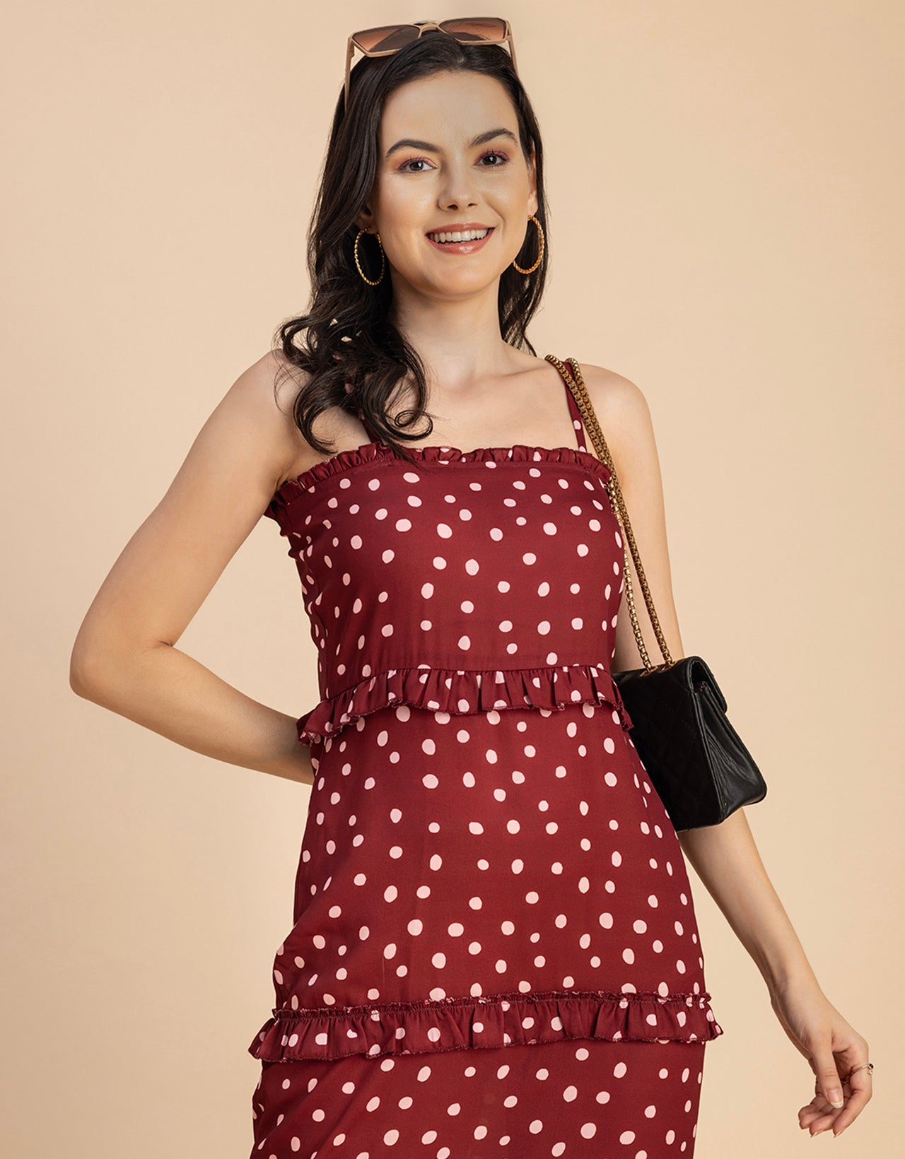 Printed Georgette Bodycon Dress - Elegant Evening Dress