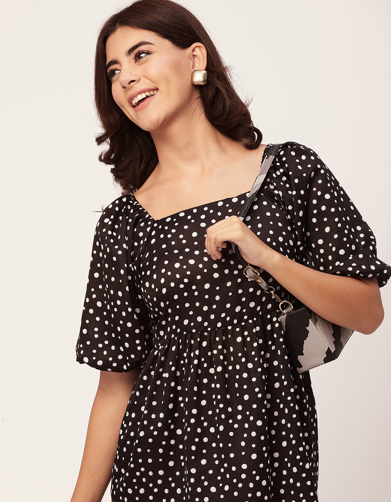 Whimsical Printed Sleeve Shift Dress - Playful Day Dress