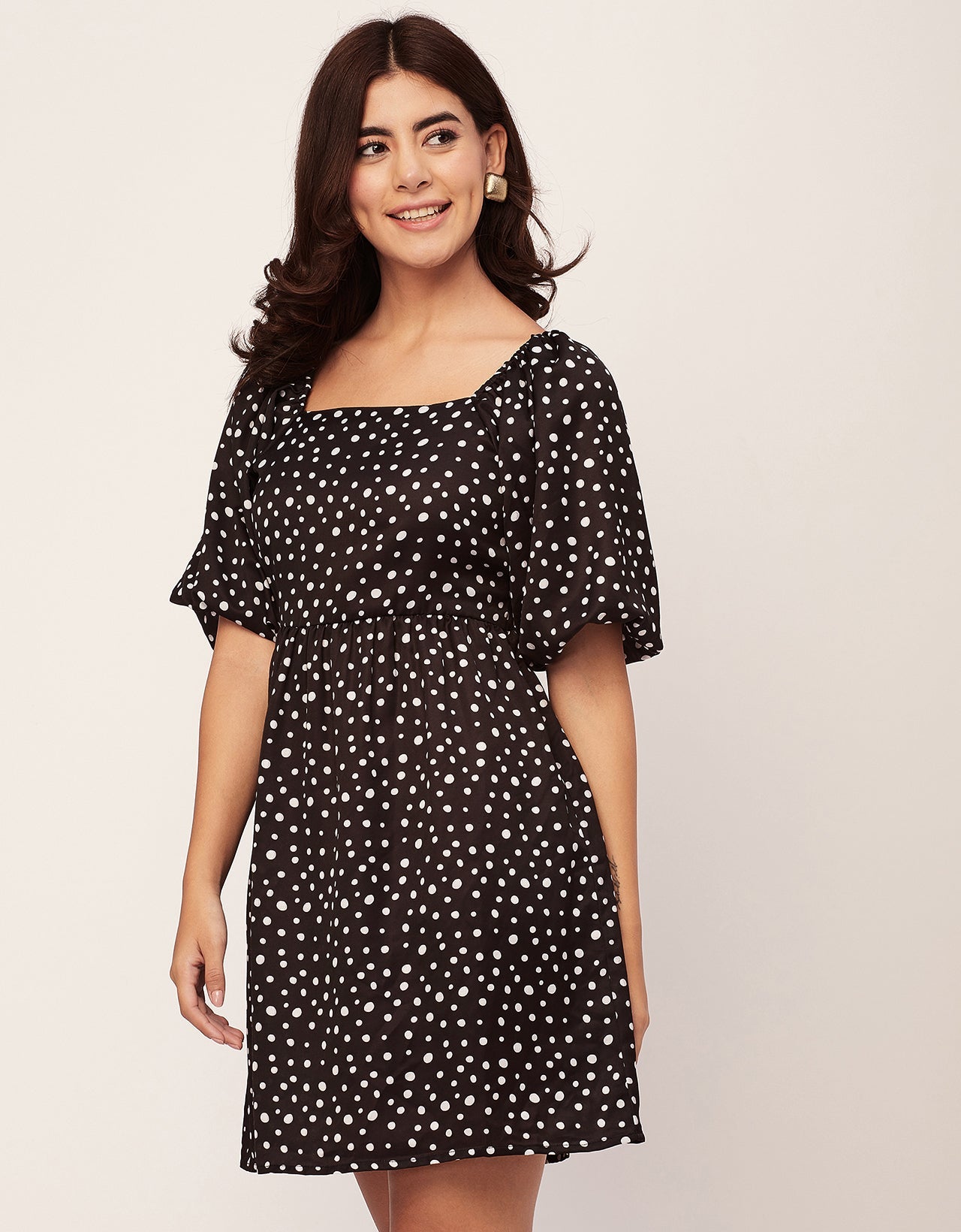 Whimsical Printed Sleeve Shift Dress - Playful Day Dress