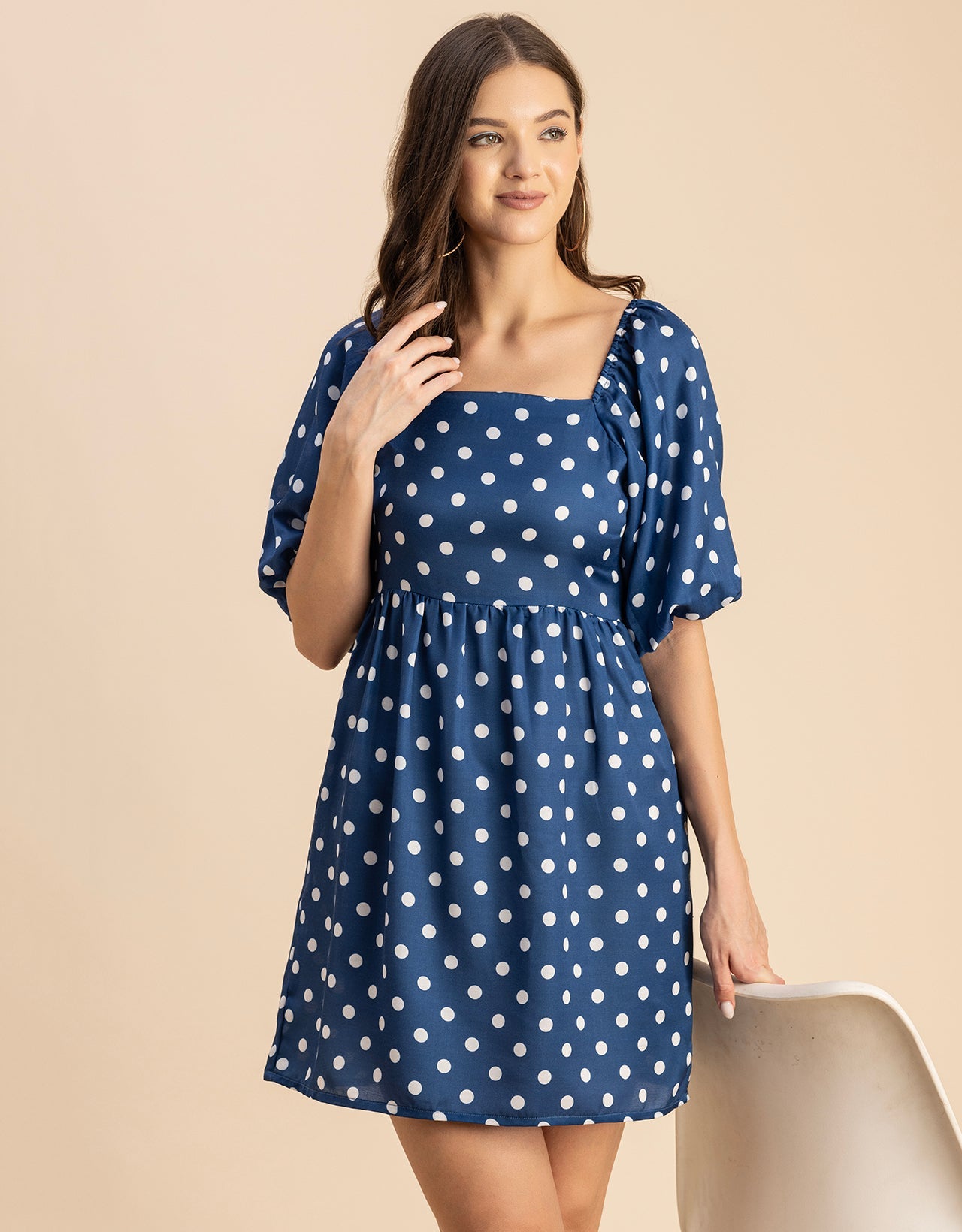 Whimsical Printed Sleeve Shift Dress - Playful Day Dress