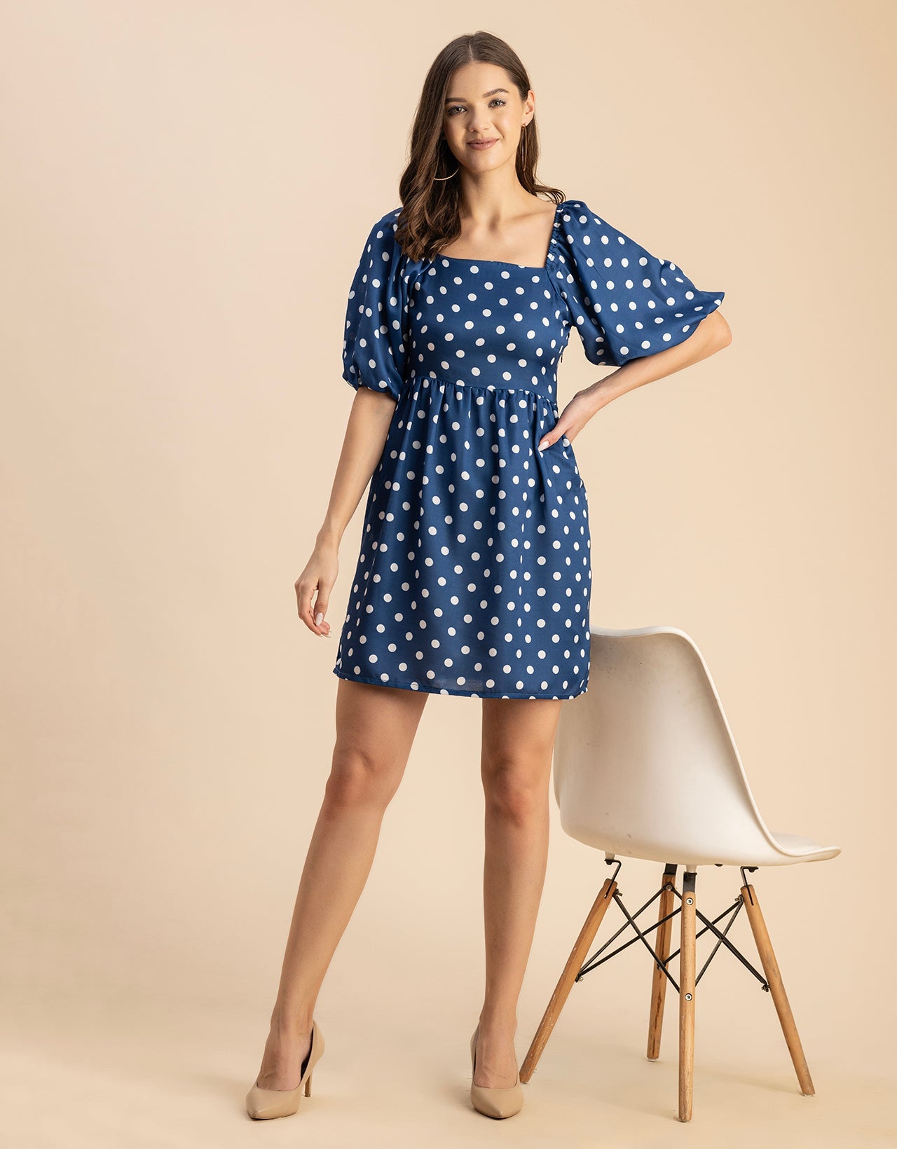 Whimsical Printed Sleeve Shift Dress - Playful Day Dress