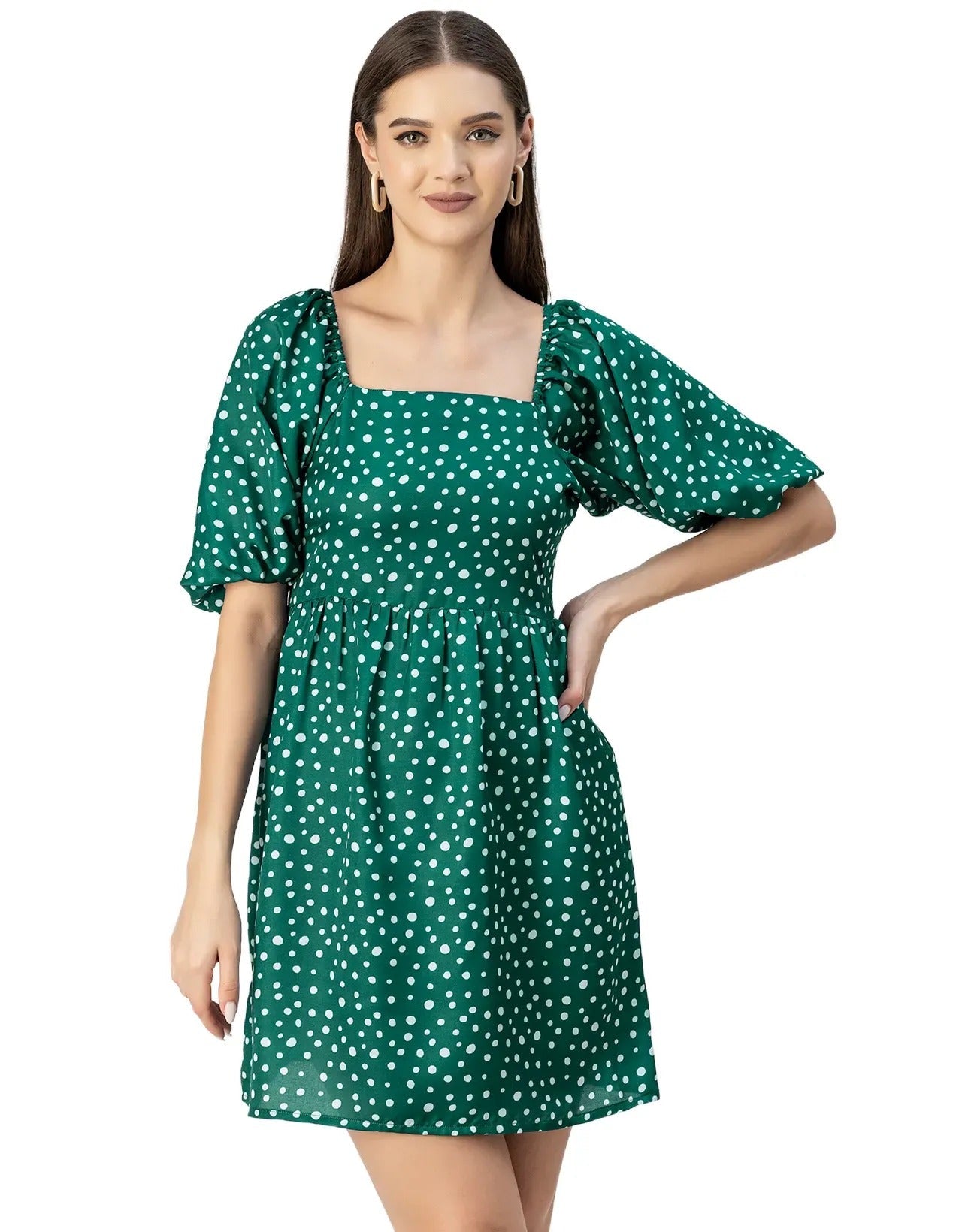 Whimsical Printed Sleeve Shift Dress - Playful Day Dress