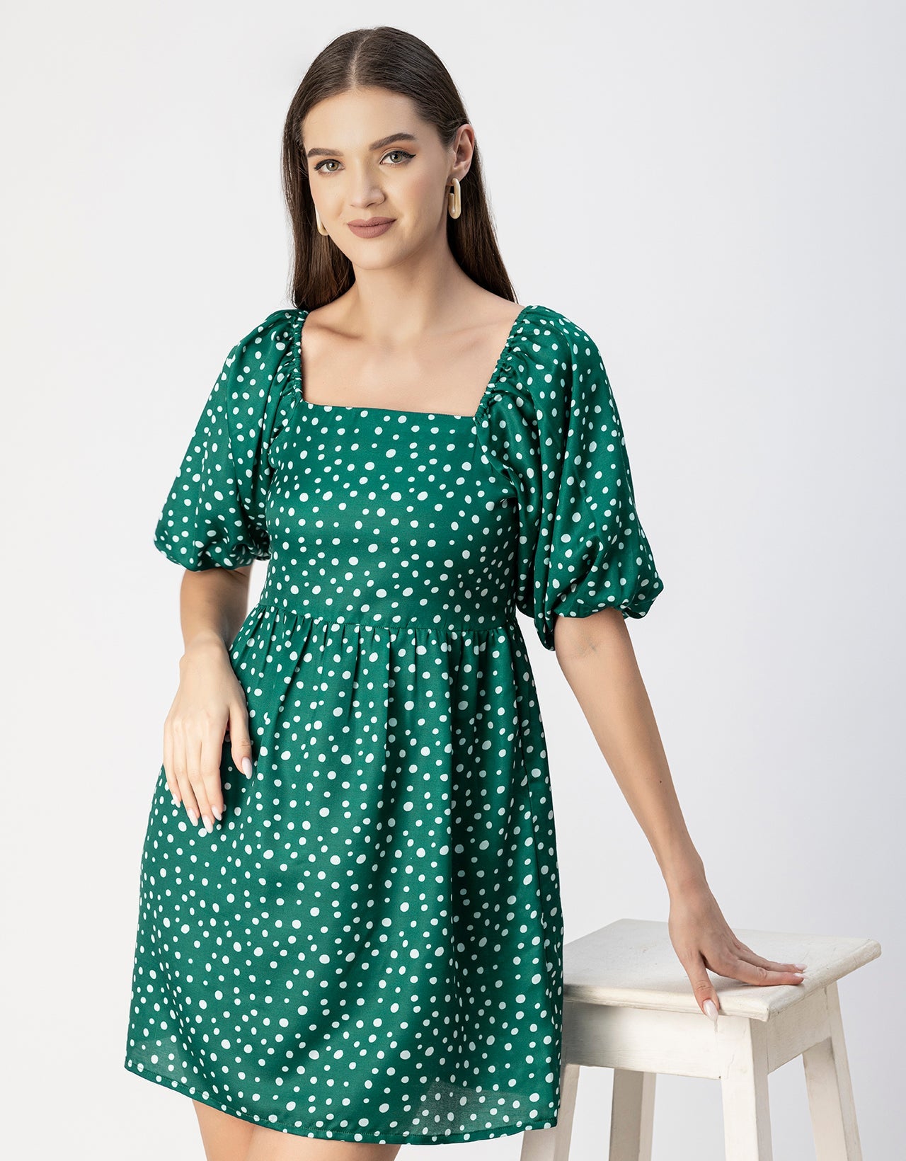 Whimsical Printed Sleeve Shift Dress - Playful Day Dress