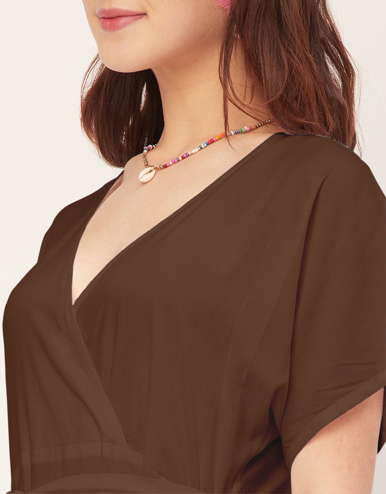 Solid Rayon Short Sleeve Fit & Flare Dress