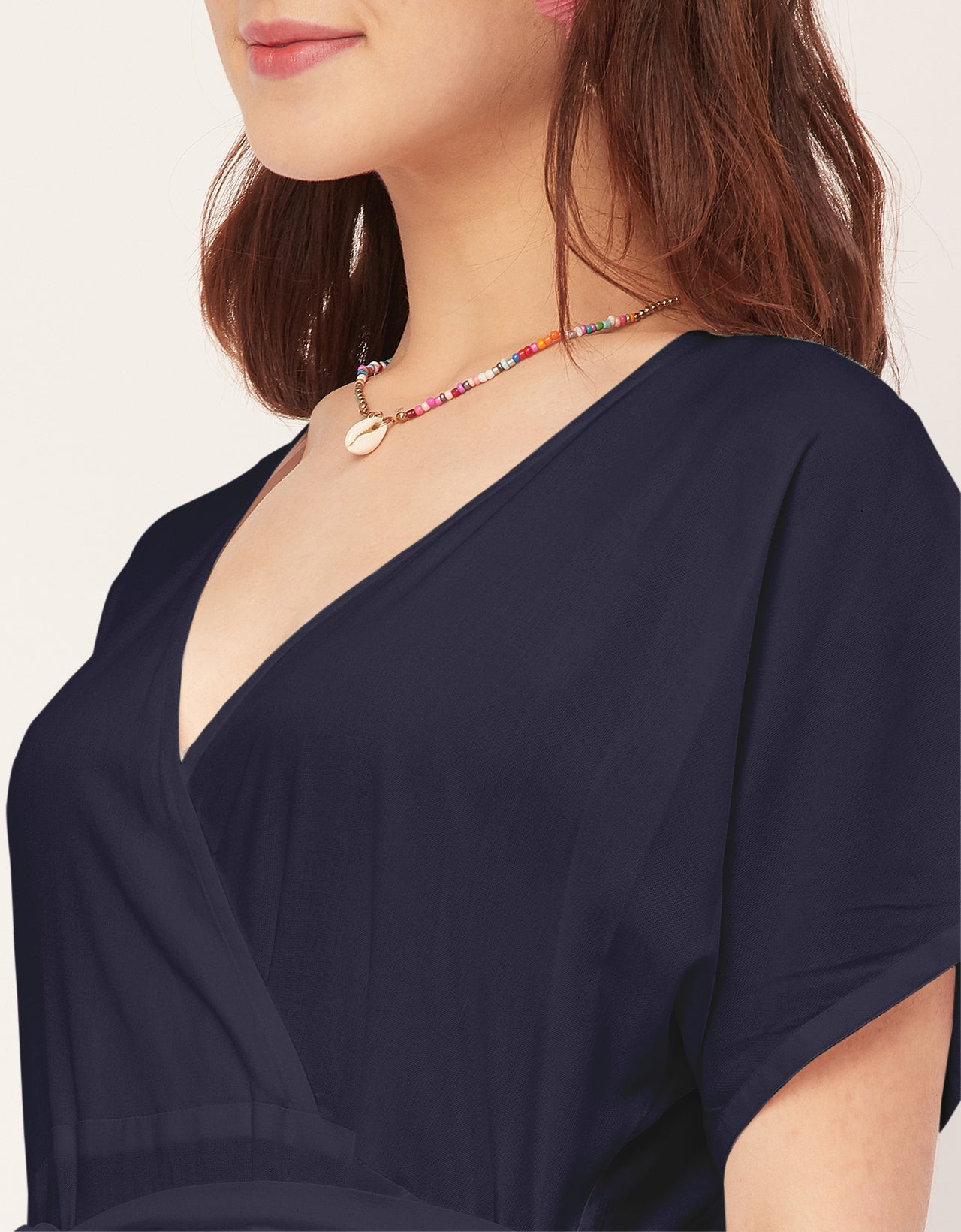 Solid Rayon Short Sleeve Fit & Flare Dress