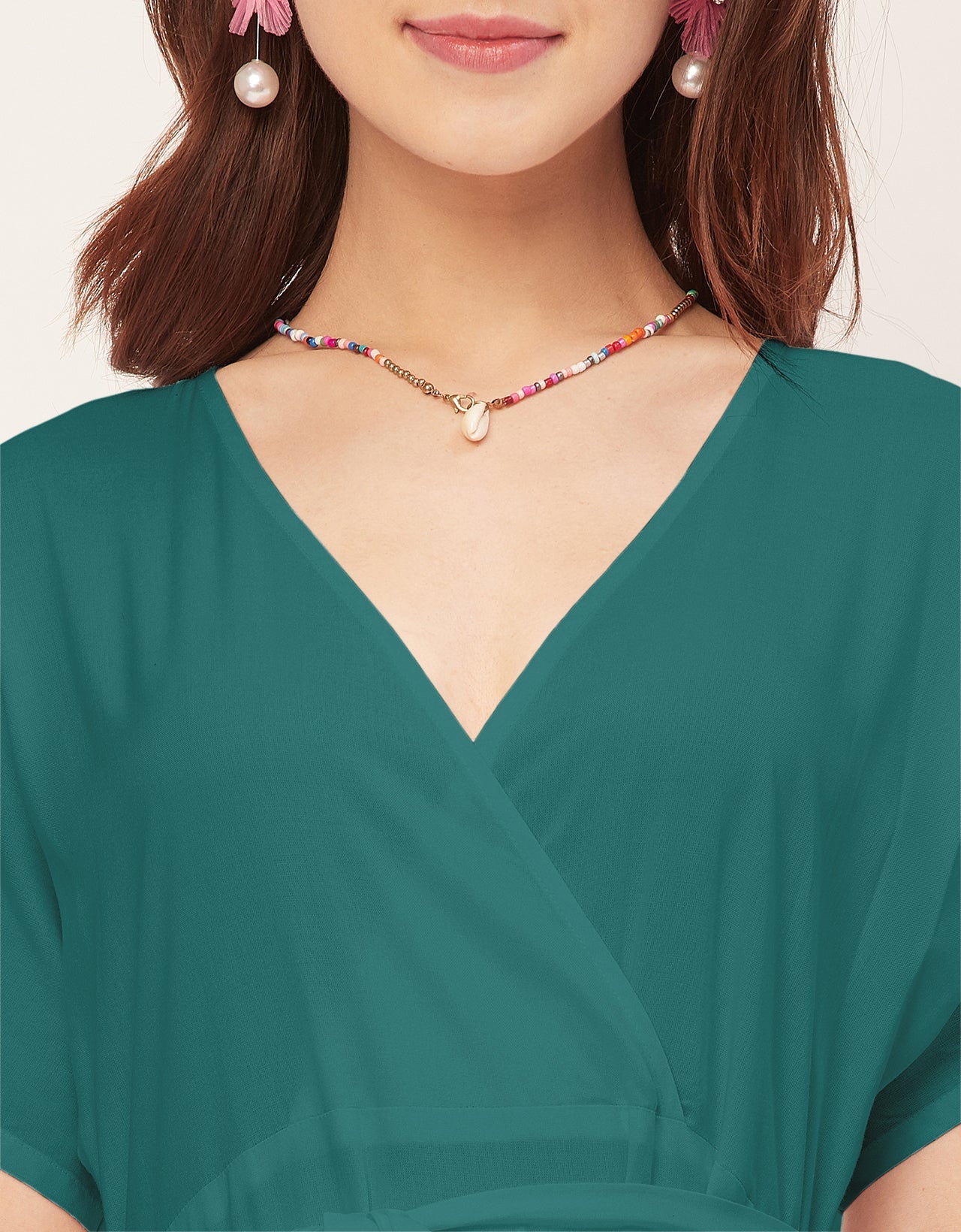 Solid Rayon Short Sleeve Fit & Flare Dress