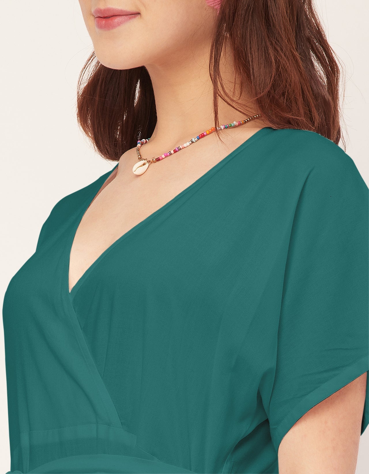 Solid Rayon Short Sleeve Fit & Flare Dress