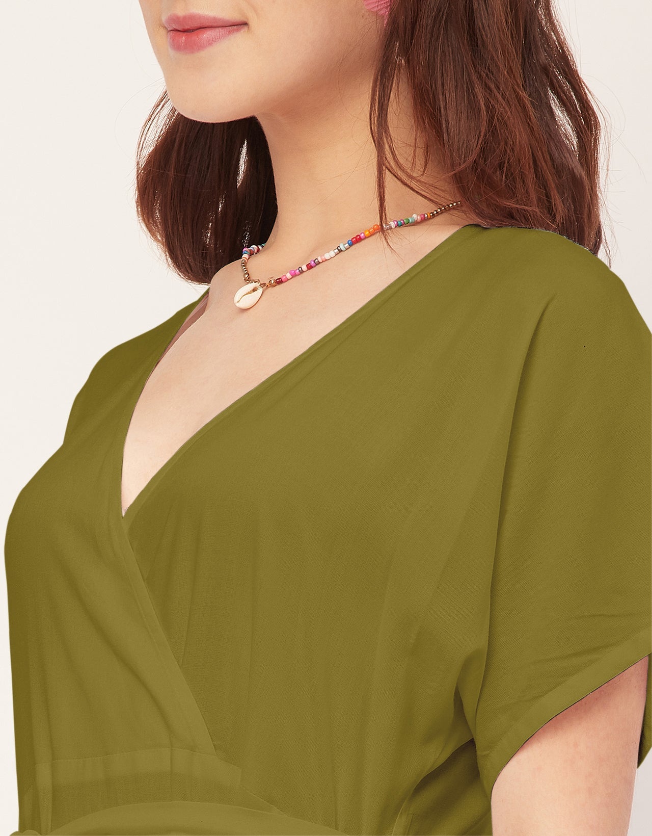 Solid Rayon Short Sleeve Fit & Flare Dress