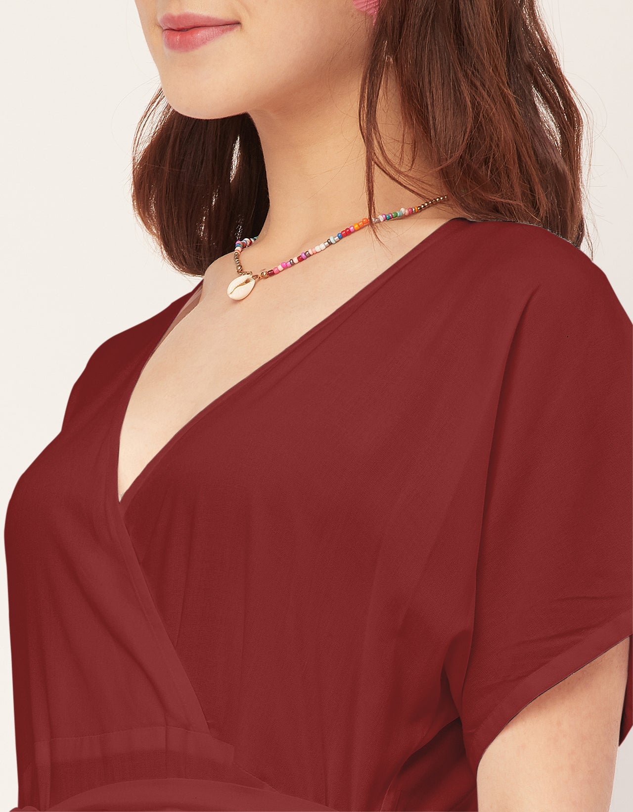 Solid Rayon Short Sleeve Fit & Flare Dress