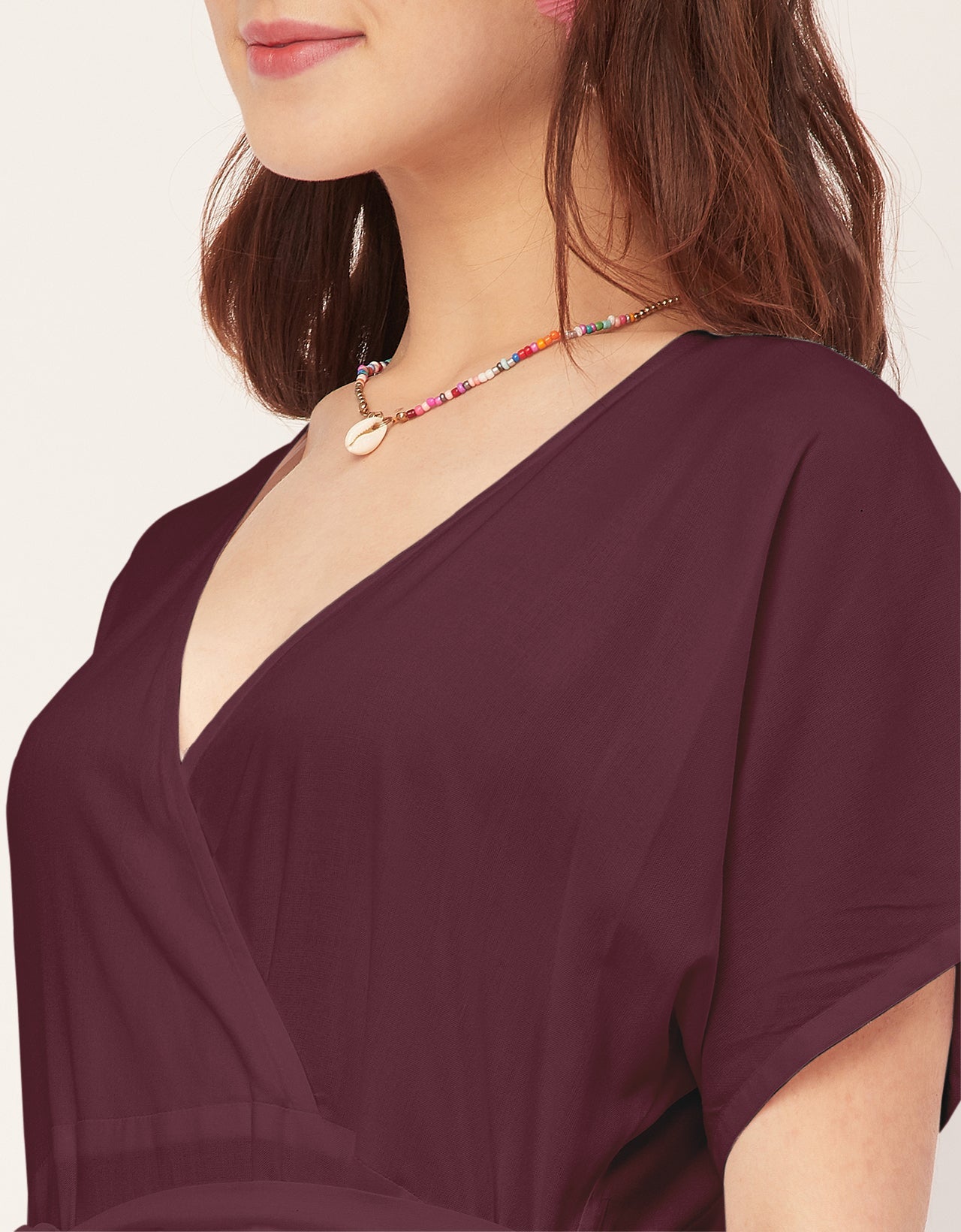 Solid Rayon Short Sleeve Fit & Flare Dress