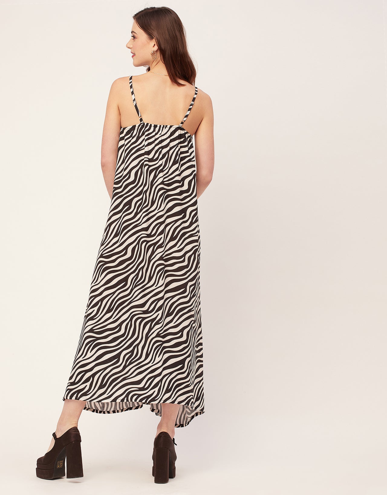 Stylish Printed Rayon Sleeveless A-Line Dress