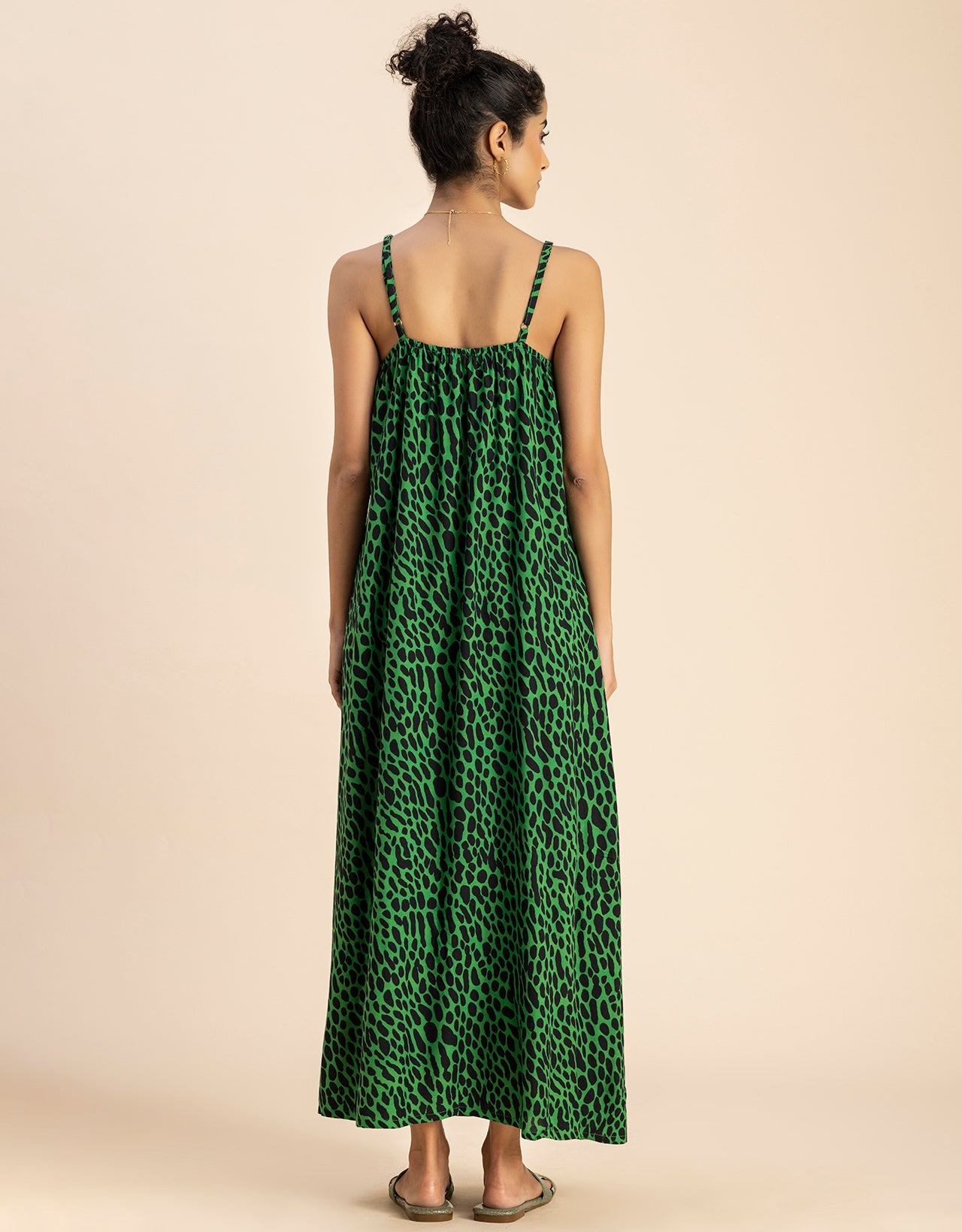 Stylish Printed Rayon Sleeveless A-Line Dress
