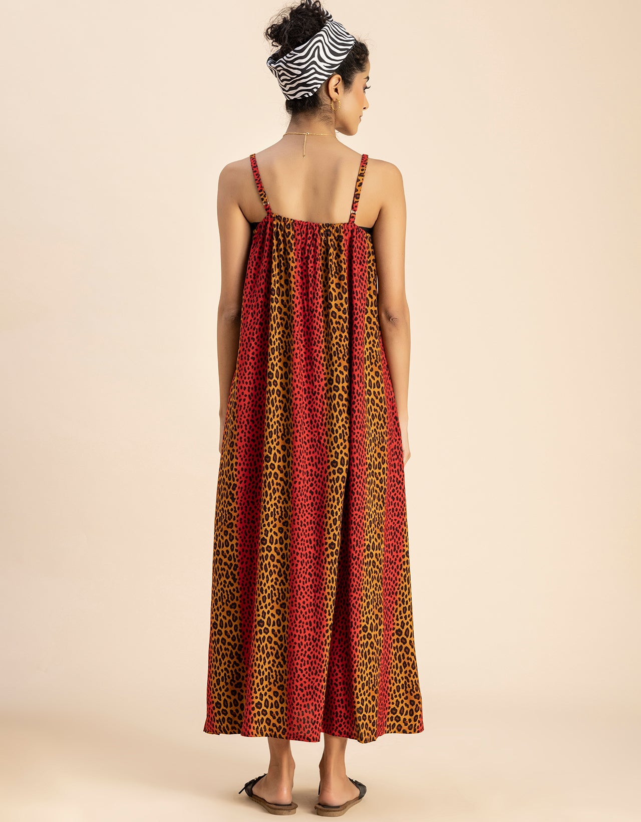 Stylish Printed Rayon Sleeveless A-Line Dress