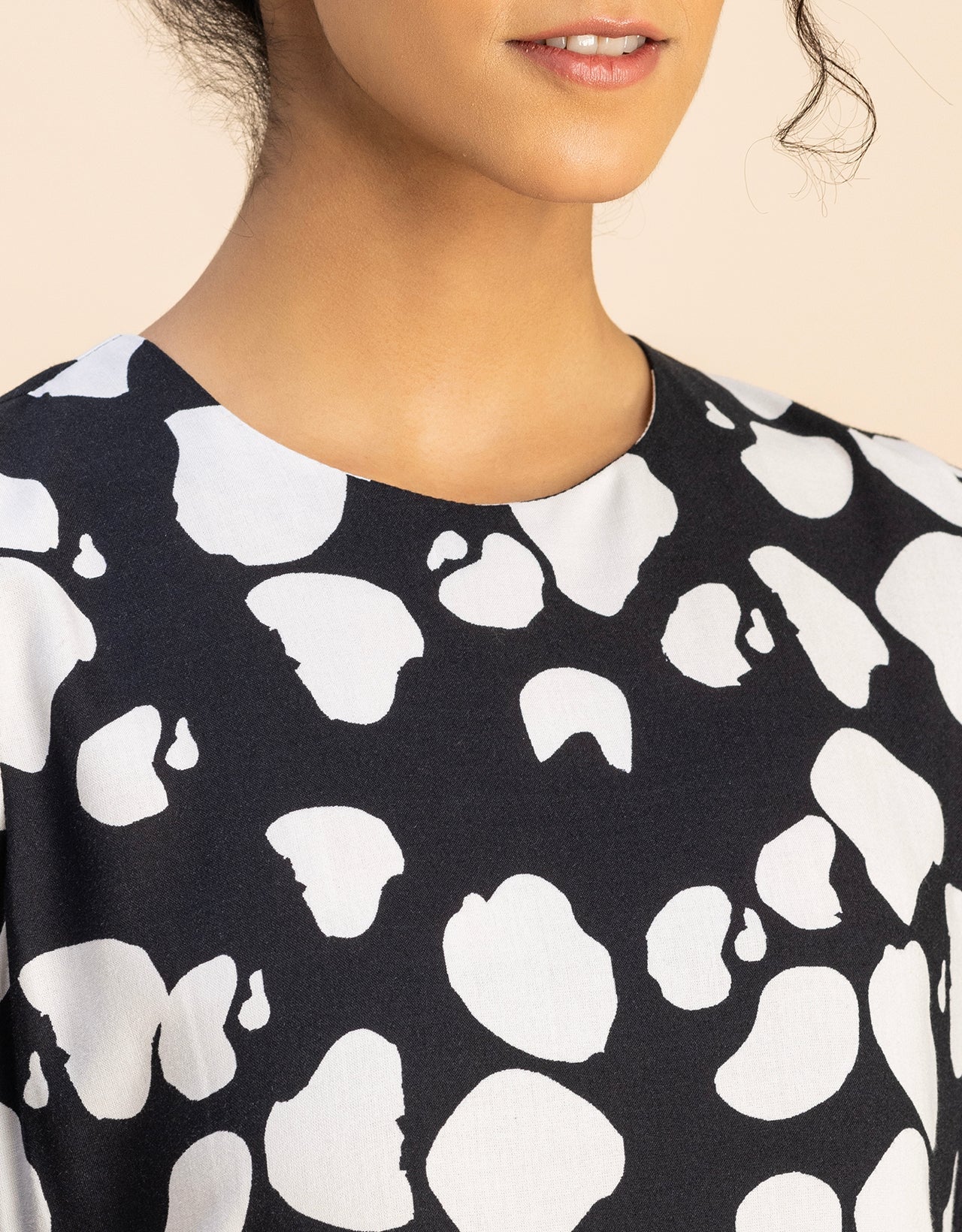 Printed Rayon Short Sleeve Fit & Flare Dress