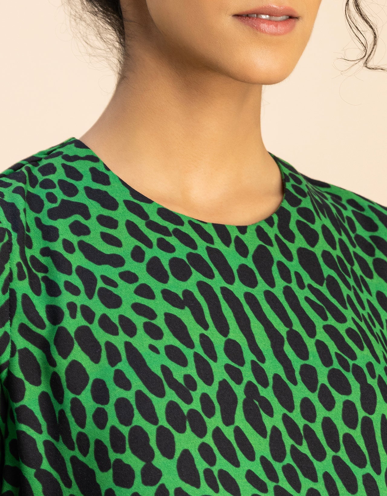 Printed Rayon Short Sleeve Fit & Flare Dress