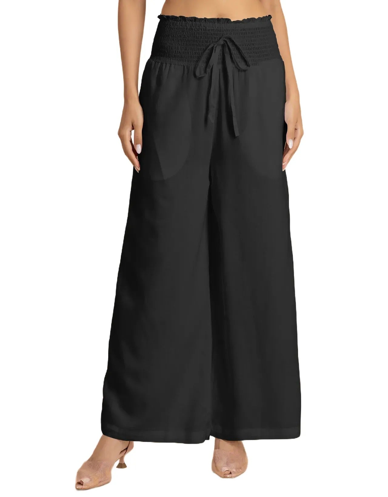 Loose Fit Solid Rayon Women's Stylish Palazzo
