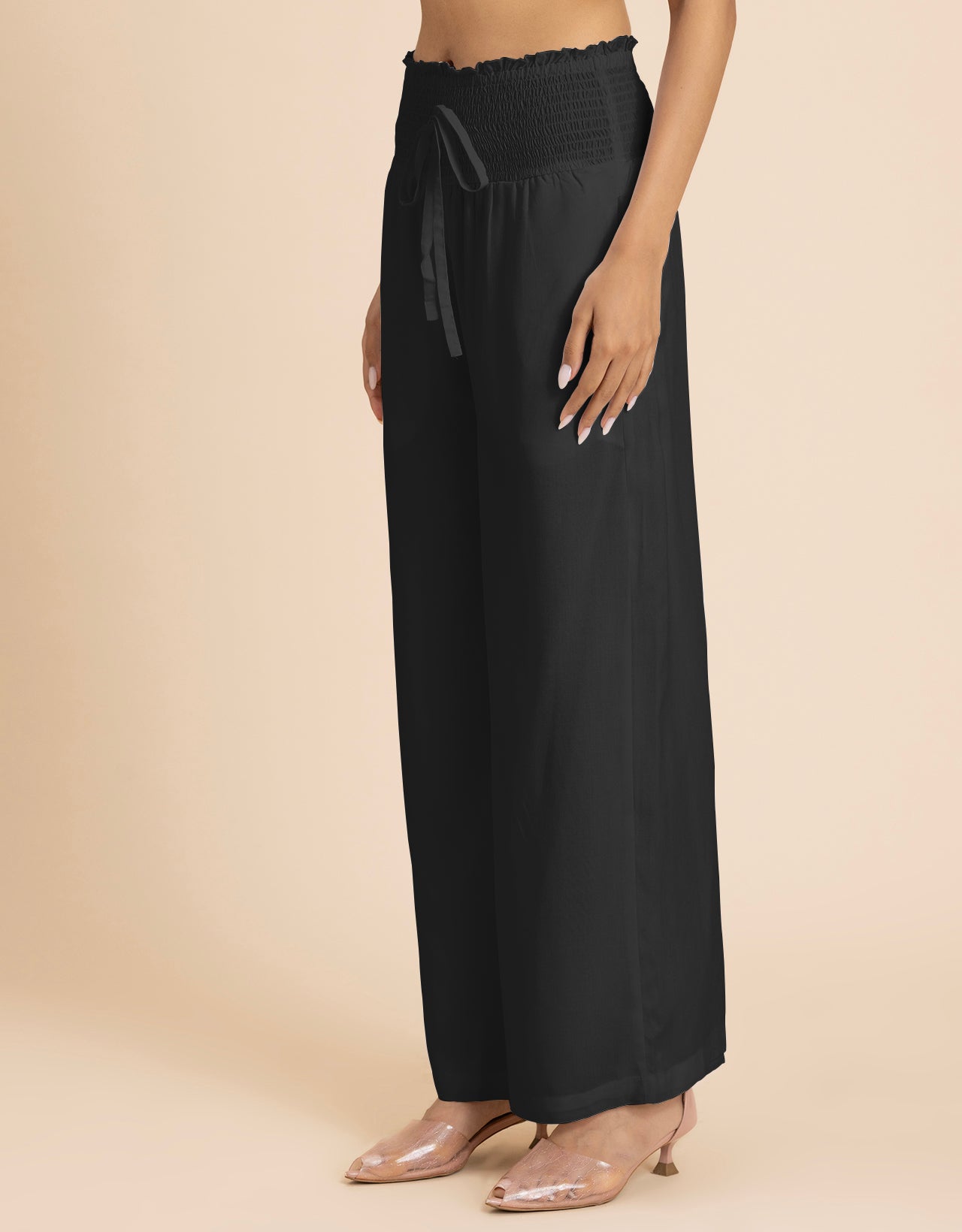 Loose Fit Solid Rayon Women's Stylish Palazzo
