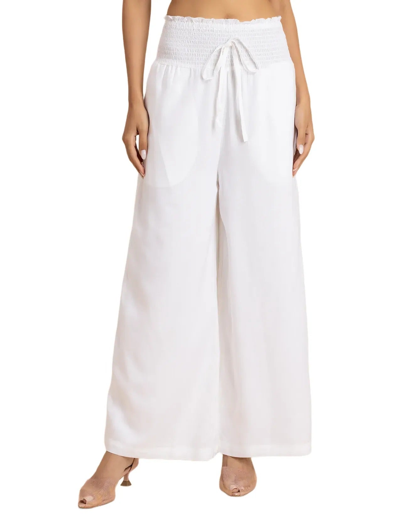 Loose Fit Solid Rayon Women's Stylish Palazzo