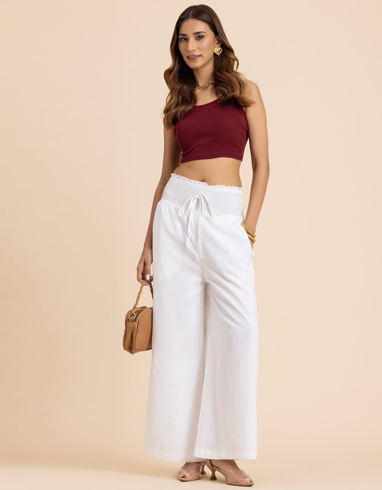 Loose Fit Solid Rayon Women's Stylish Palazzo