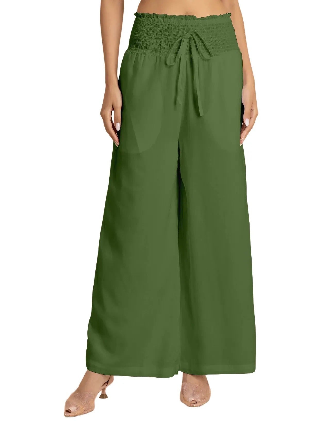 Loose Fit Solid Rayon Women's Stylish Palazzo