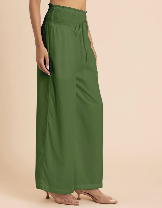 Loose Fit Solid Rayon Women's Stylish Palazzo