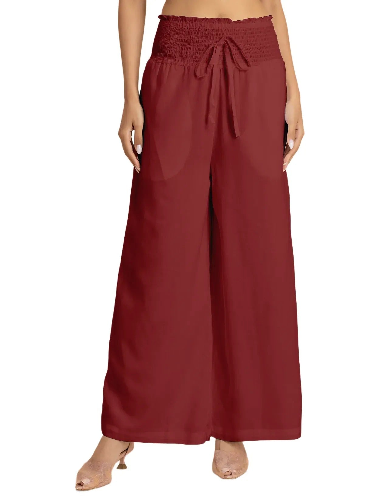 Loose Fit Solid Rayon Women's Stylish Palazzo