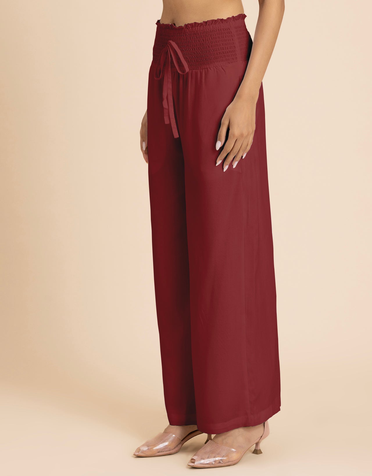 Loose Fit Solid Rayon Women's Stylish Palazzo
