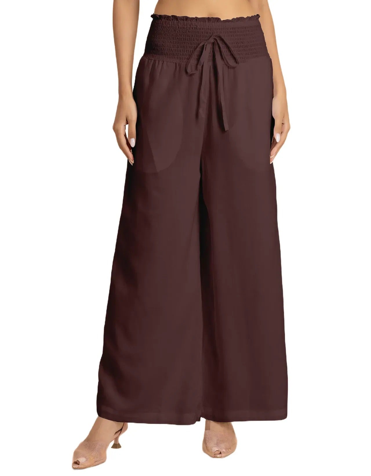 Loose Fit Solid Rayon Women's Stylish Palazzo