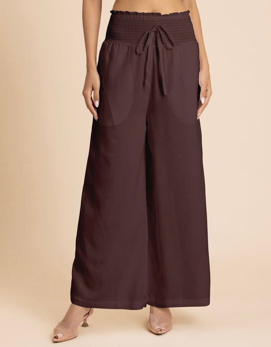 Loose Fit Solid Rayon Women's Stylish Palazzo