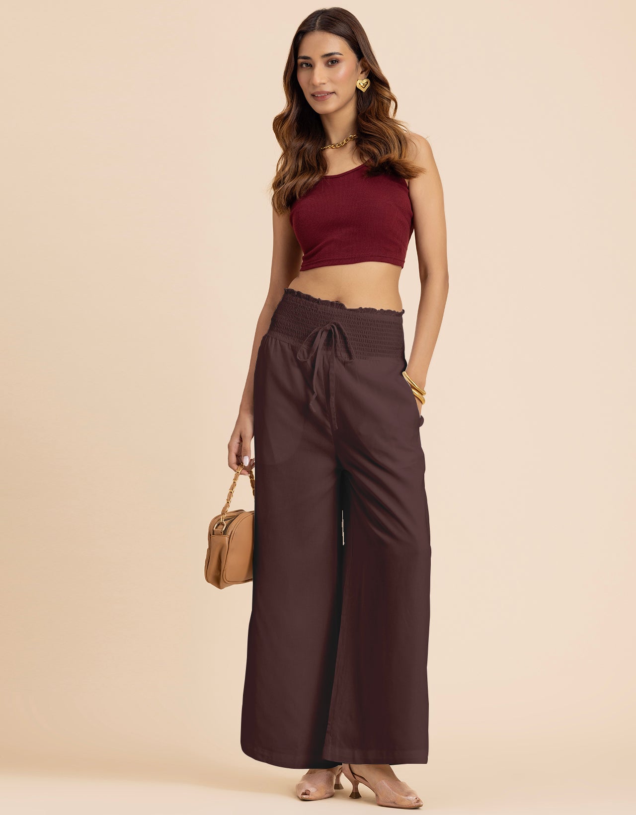 Loose Fit Solid Rayon Women's Stylish Palazzo