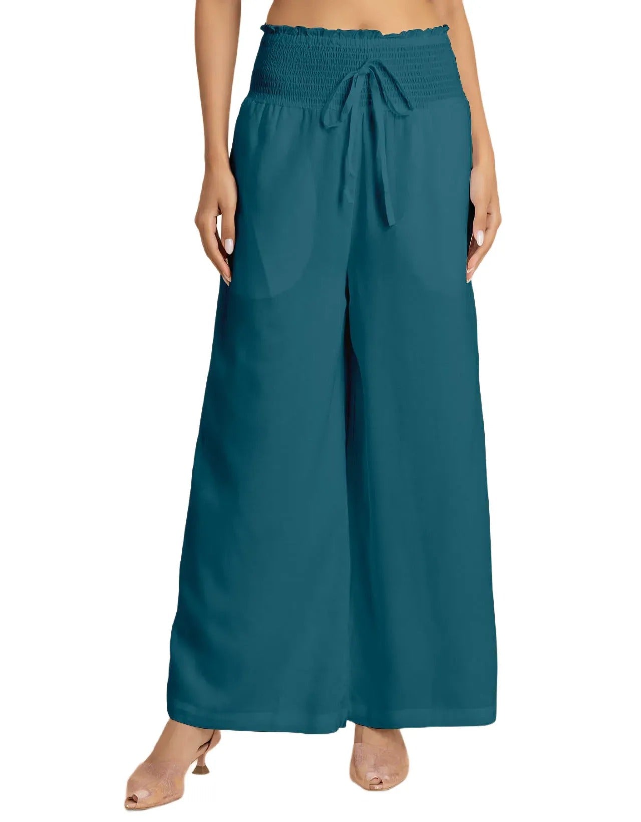 Loose Fit Solid Rayon Women's Stylish Palazzo
