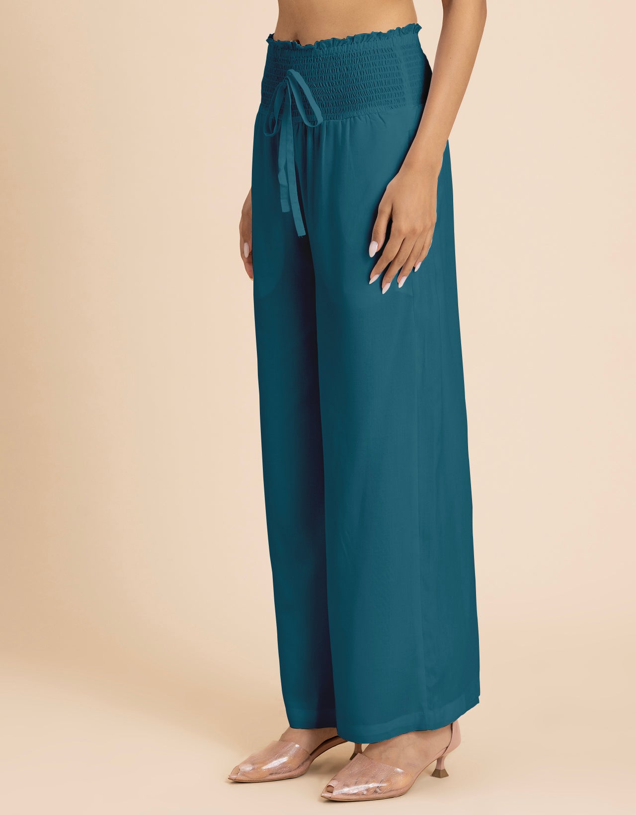Loose Fit Solid Rayon Women's Stylish Palazzo