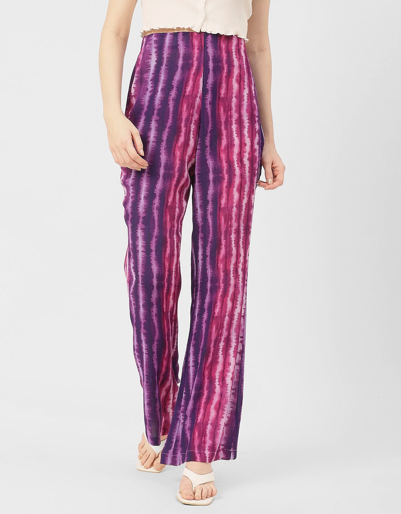 Straight Loose Fit Printed Rayon Pant