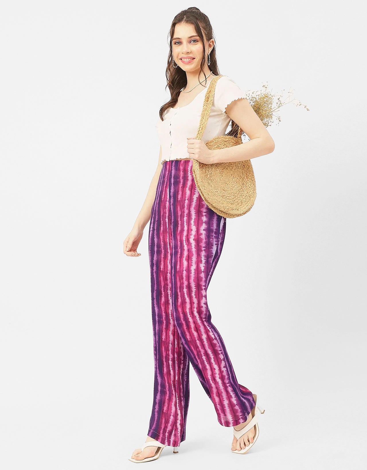 Straight Loose Fit Printed Rayon Pant