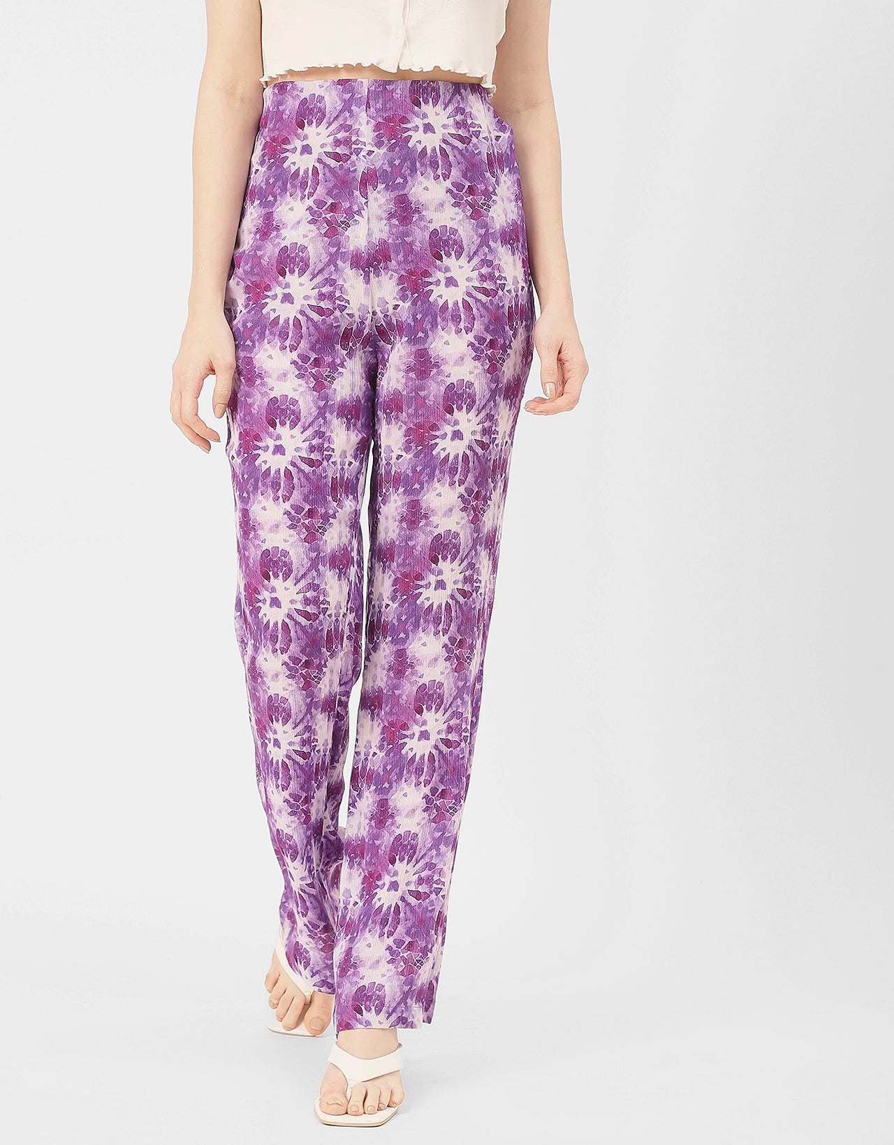 Straight Loose Fit Printed Rayon Pant