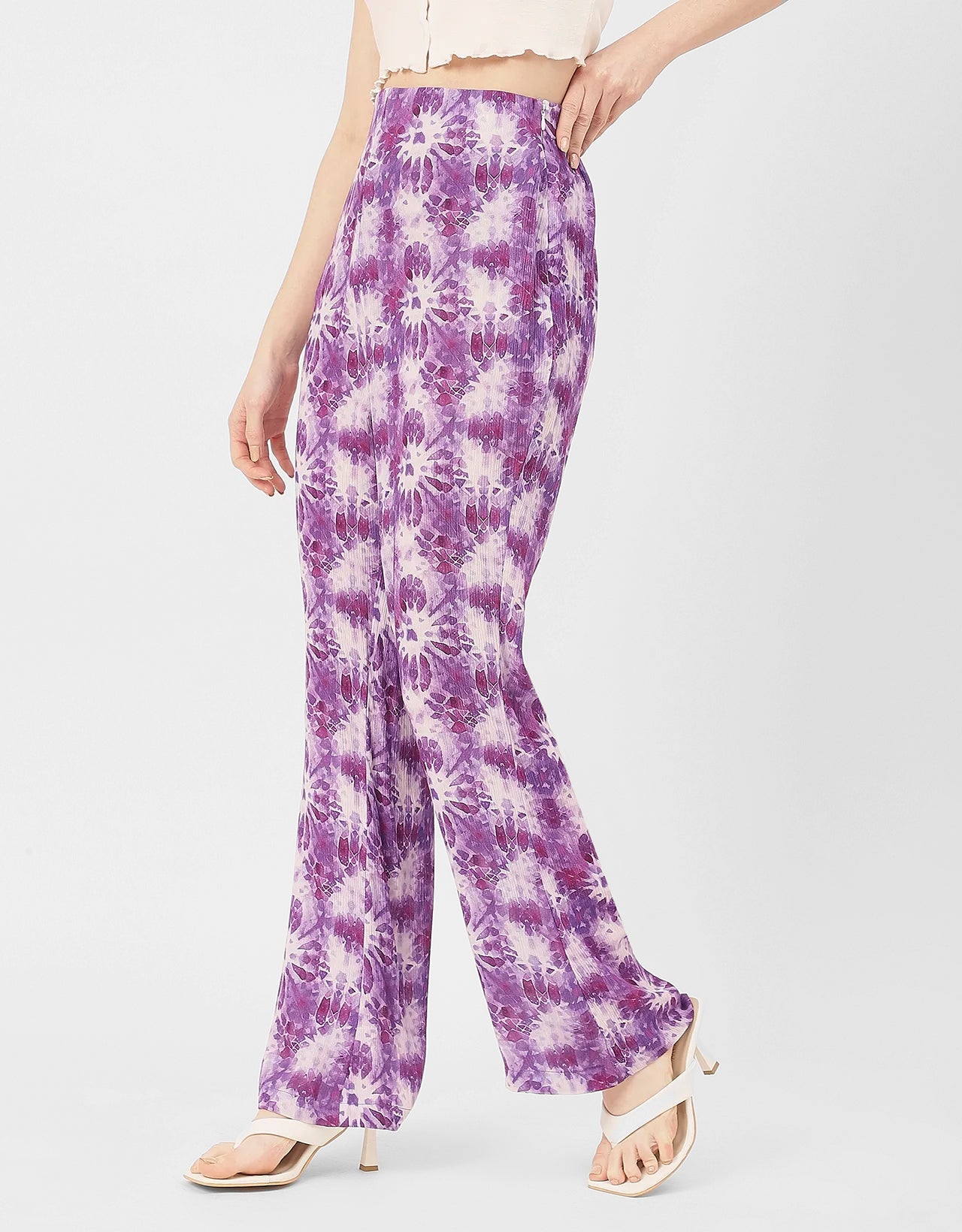 Straight Loose Fit Printed Rayon Pant