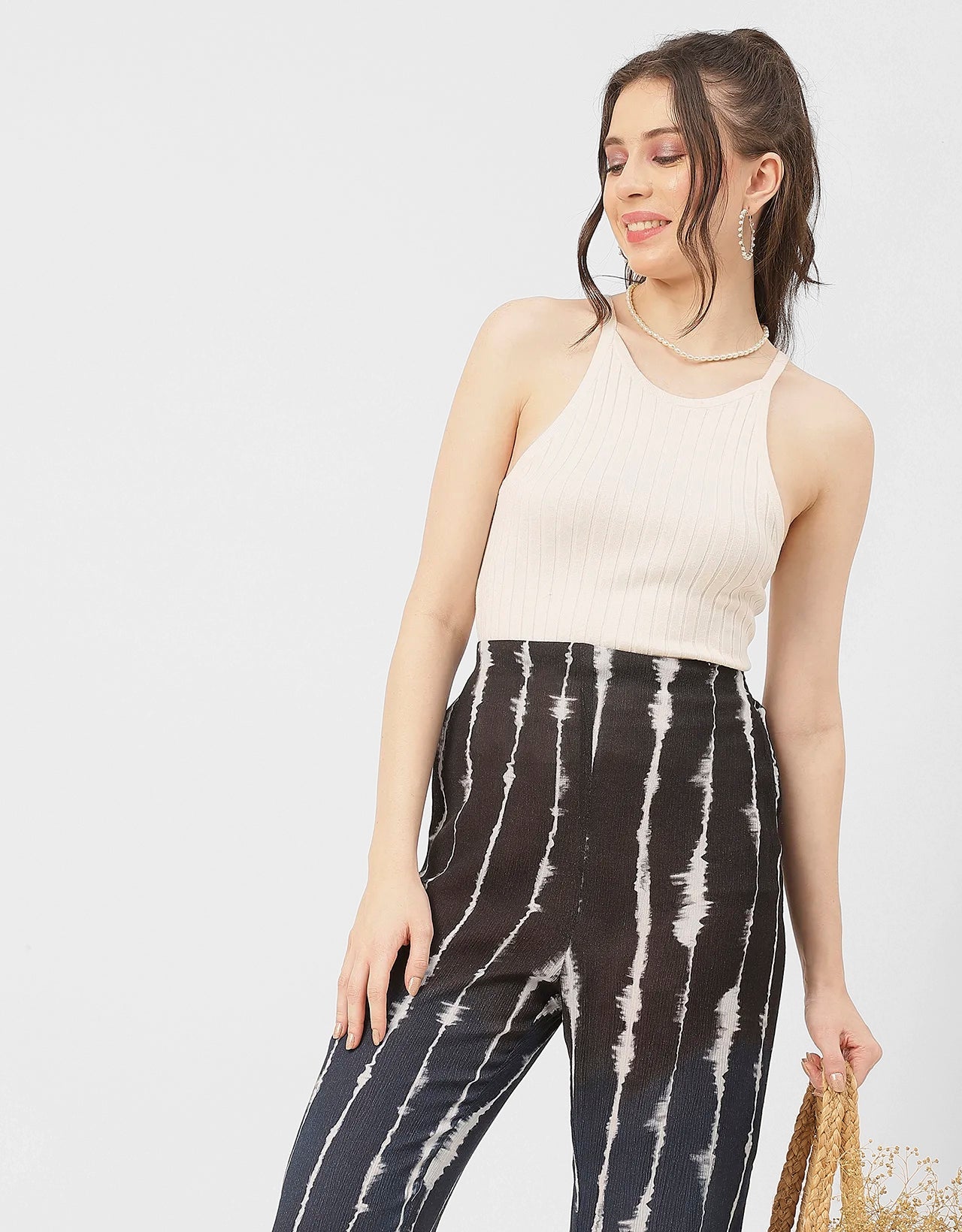 Straight Loose Fit Printed Rayon Pant