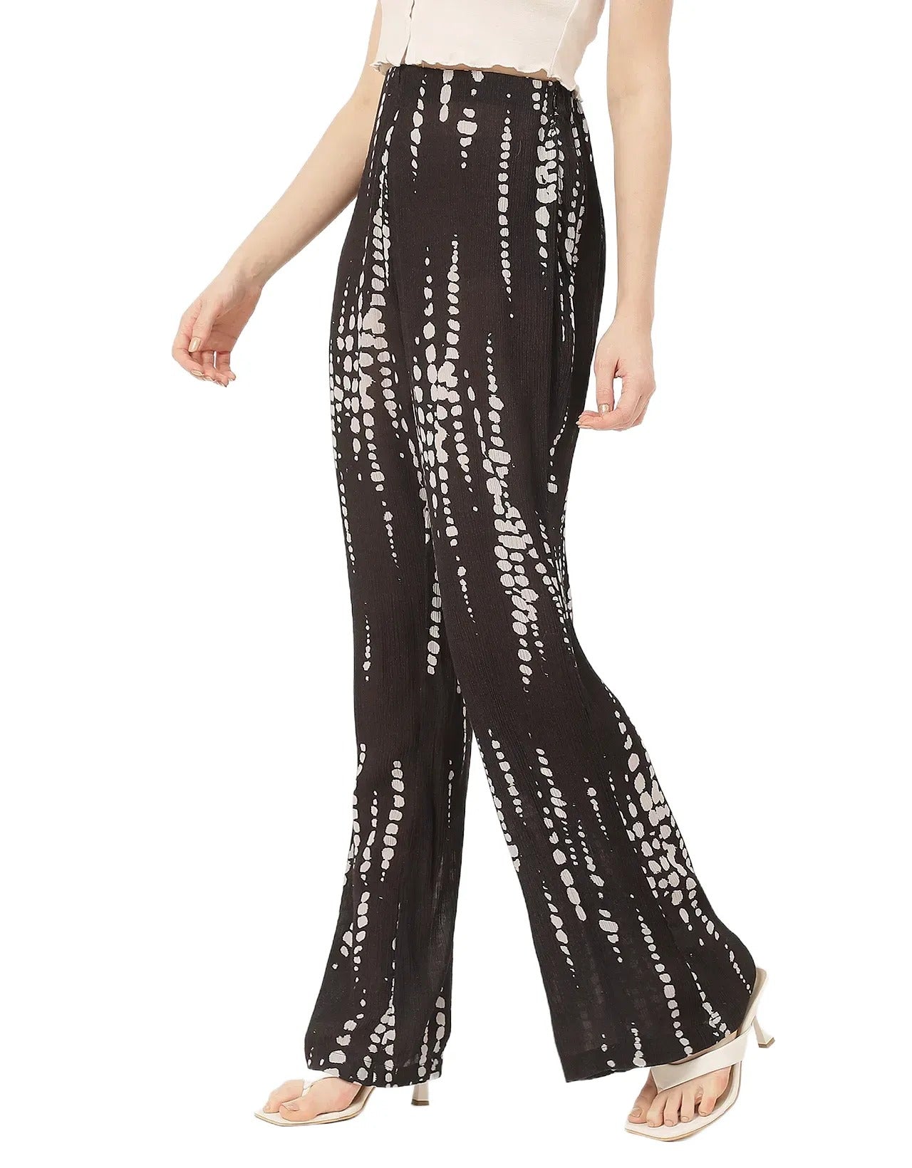Straight Loose Fit Printed Rayon Pant